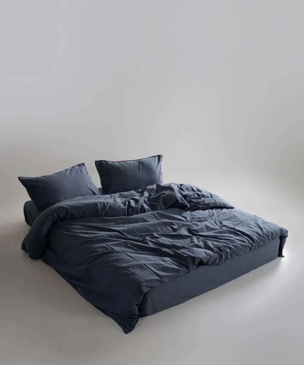 Постільна білизна Stonewashed Ranforse 200 × 220 см (євро) Natural Grey від Limasso - Зображення 3