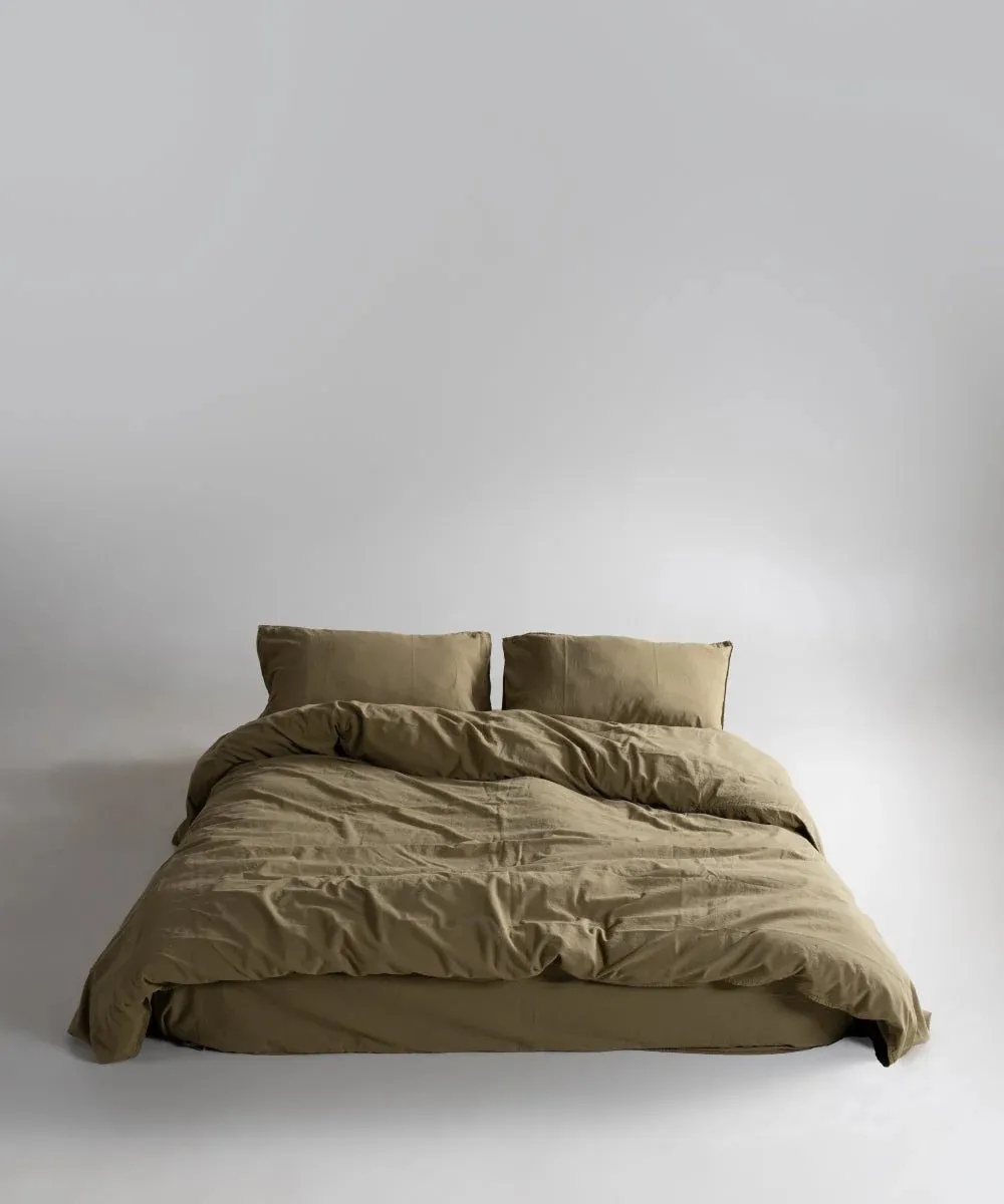 Постільна білизна Stonewashed Ranforse 160 × 220 см (полуторний) Olive від Limasso