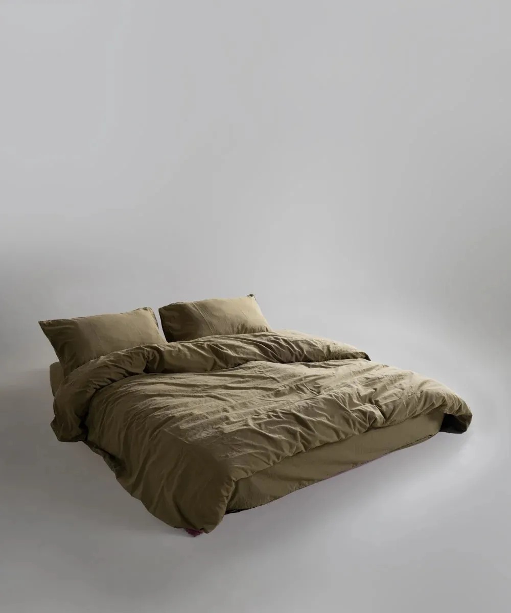 Постільна білизна Stonewashed Ranforse 160 × 220 см (полуторний) Olive від Limasso - Зображення 5