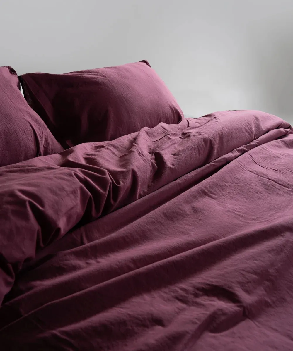 Постільна білизна Stonewashed Ranforse 160 × 220 см (полуторний) Raspberry від Limasso - Зображення 4