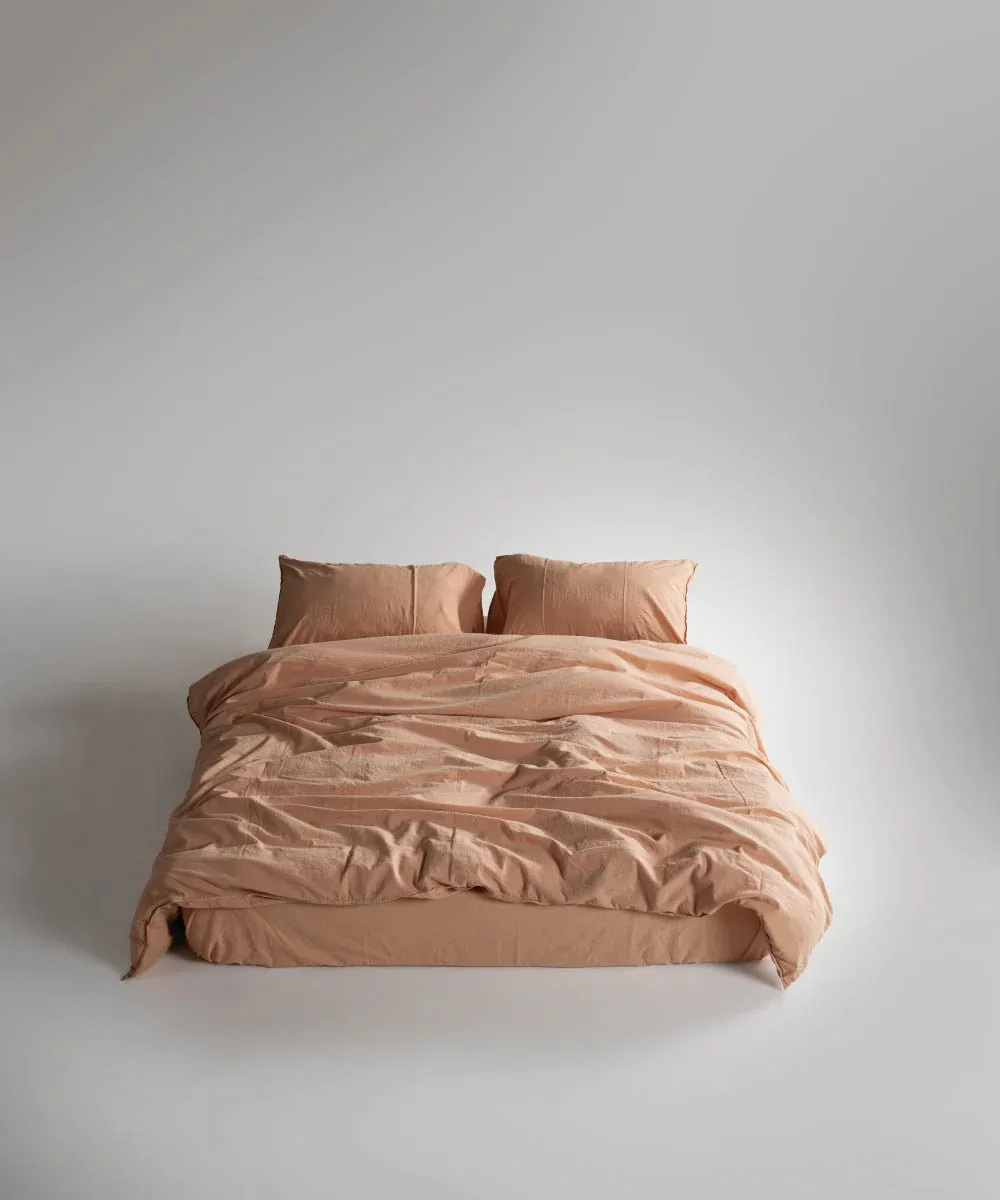 Постільна білизна Stonewashed Ranforse 200 × 220 см (євро) Toast від Limasso