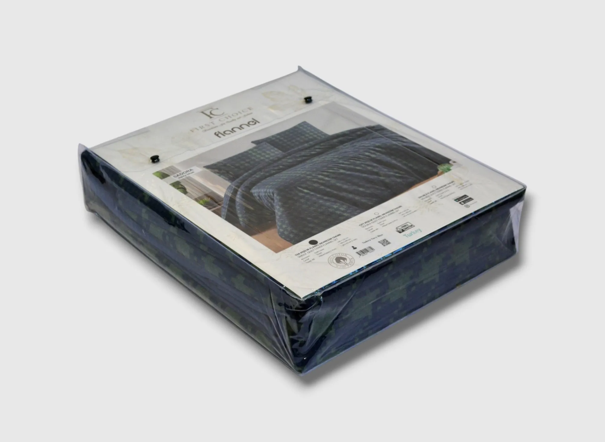 Комплект постільної білизни Flanel 200 × 220 см (євро) Sadora Navy Blue від First Choice - Зображення 2