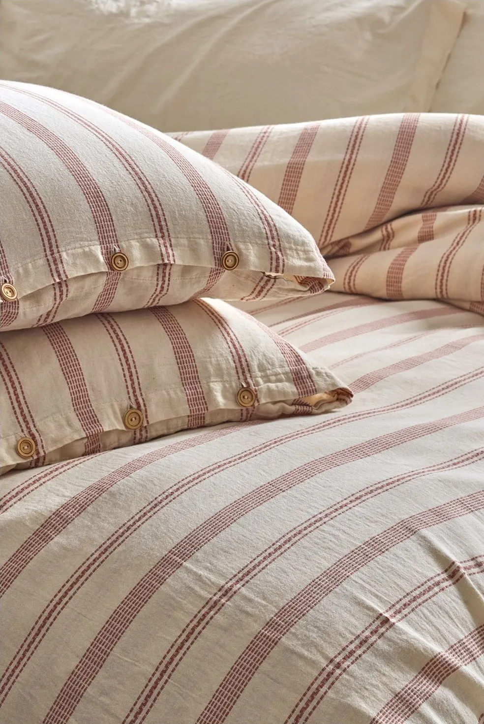 Постільна білизна Stonewashed Ranforse Naturel 200 × 220 см (євро) Solaris Kiremit від Saheser - Зображення 2