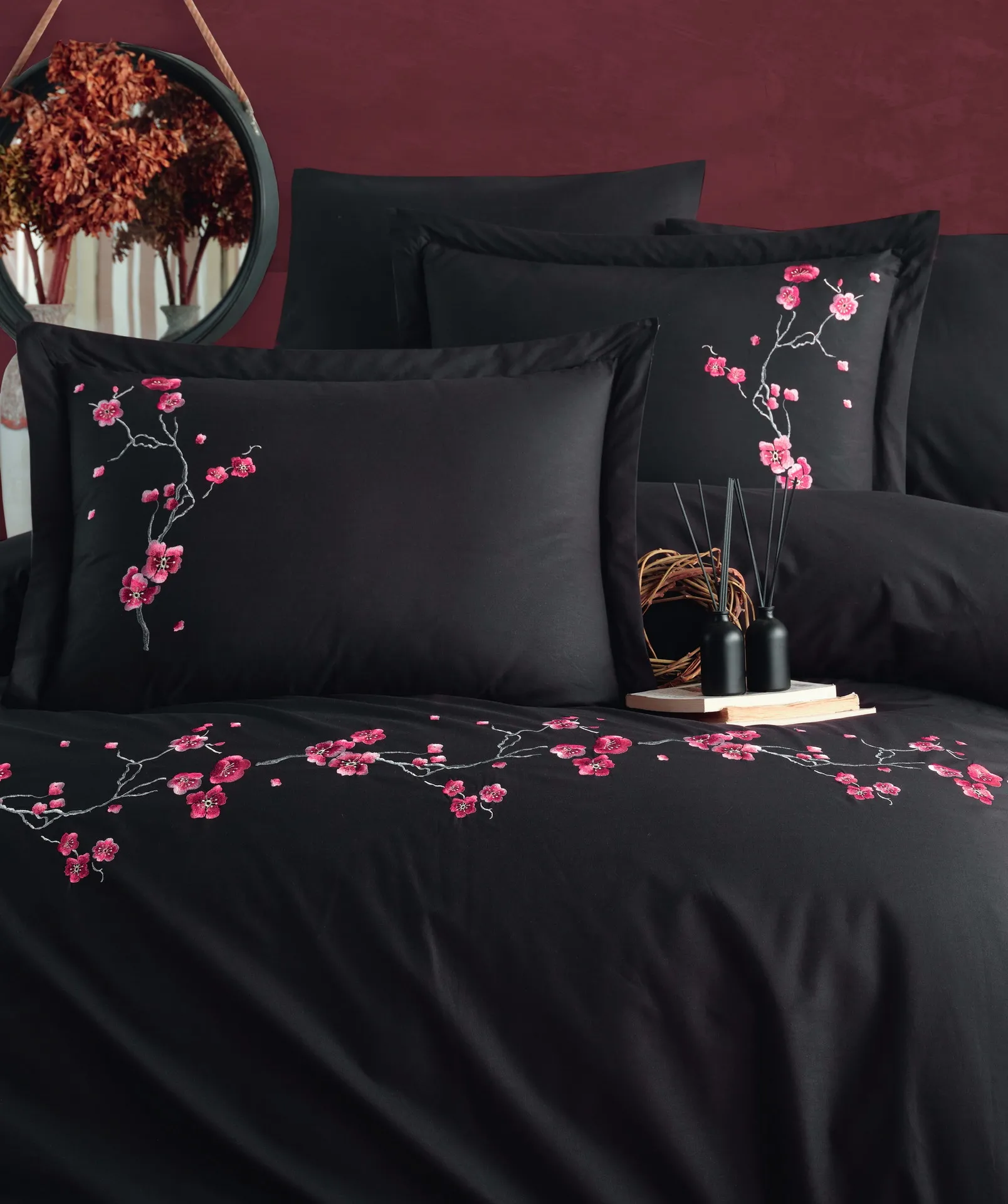 Постільна білизна Poplin 200 × 220 см (євро) Sakura Siyah від Maribor - Зображення 2
