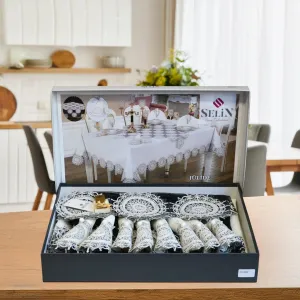 Alternative view of Лляна скатертина з ранером Julide Set 160 × 350 см, кремова +12 серветок від Selin