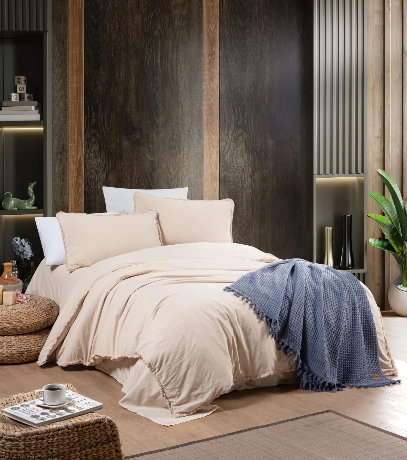 Постільна білизна Stonewashed Ranforse Soho Firfirli 200 × 220 см (євро) Bej від Şikel