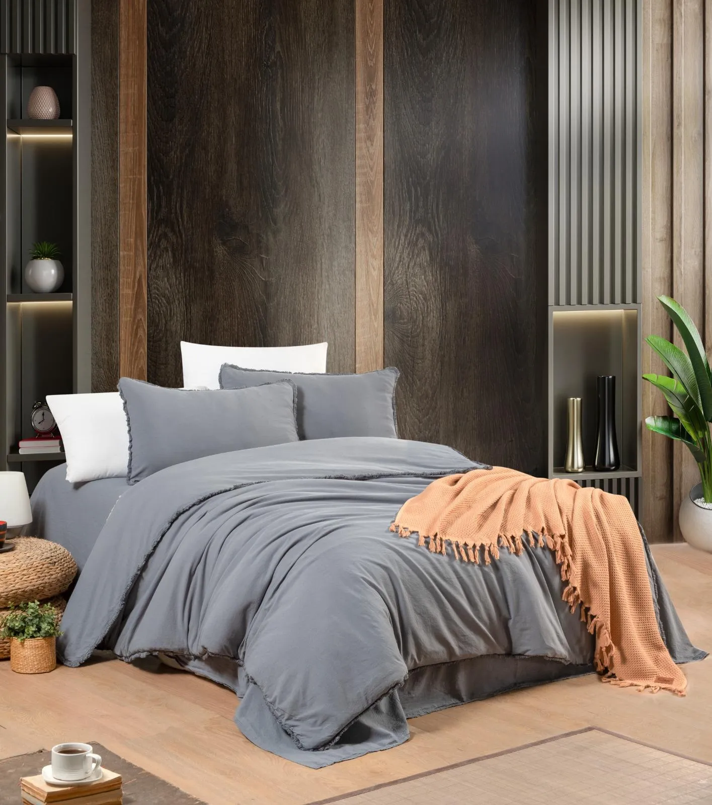 Постільна білизна Stonewashed Ranforse Soho Firfirli 200 × 220 см (євро) Mavi від Şikel