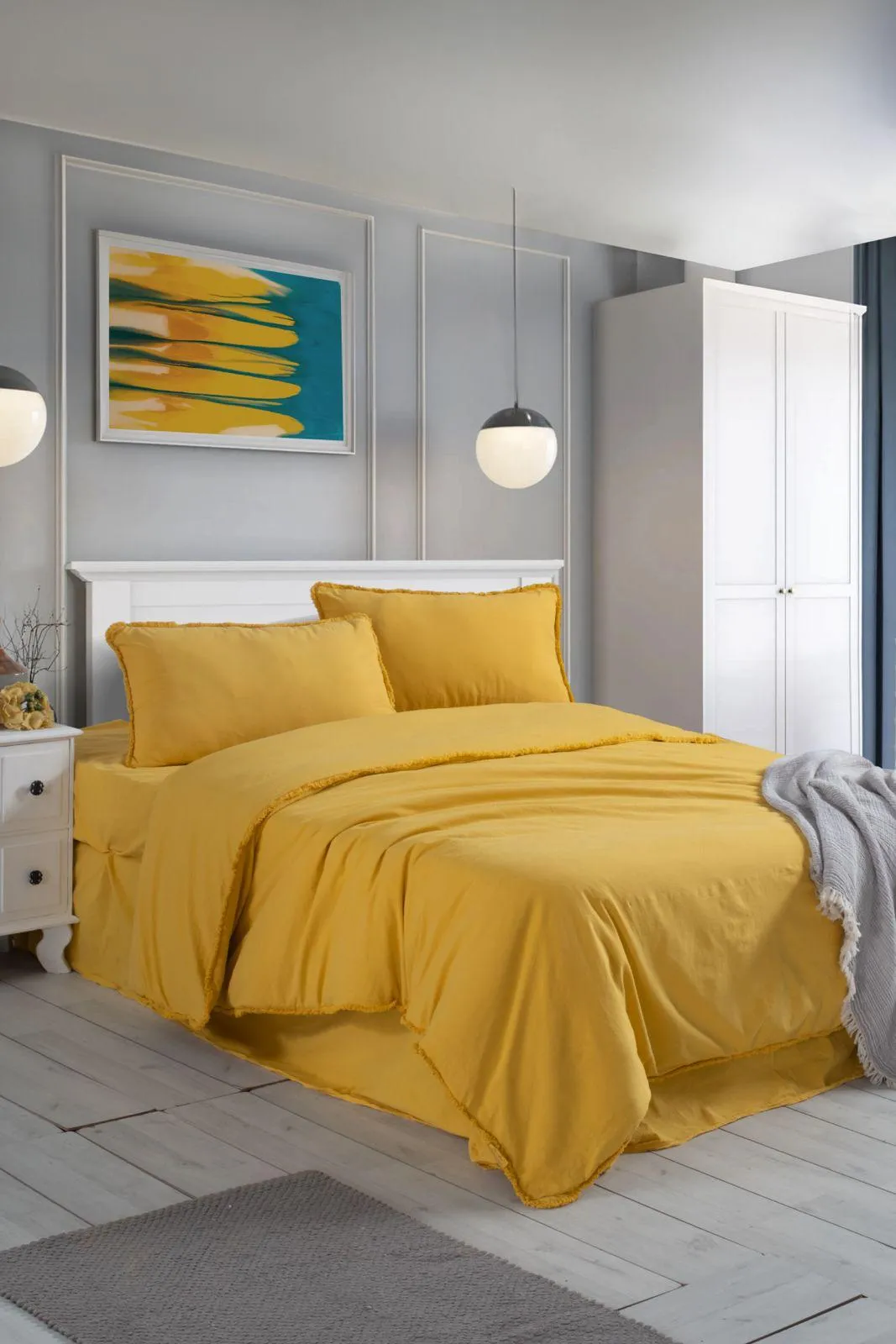 Постільна білизна Stonewashed Ranforse Soho Firfirli 200 × 220 см (євро) Sari від Şikel