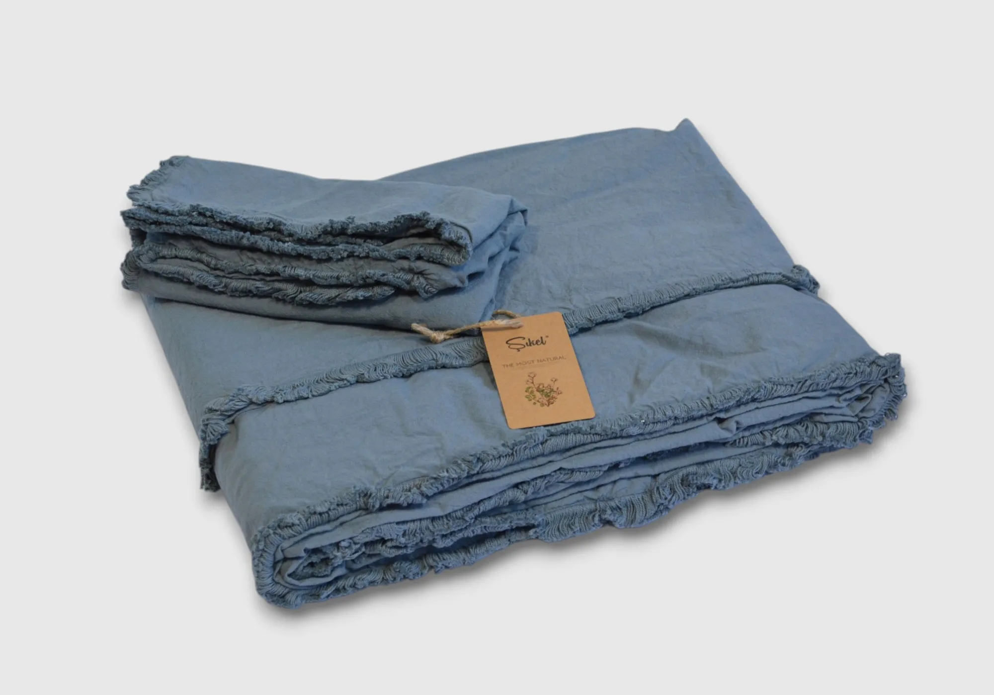 Постільна білизна Stonewashed Ranforse Soho Firfirli 200 × 220 см (євро) Mavi від Şikel - Зображення 2