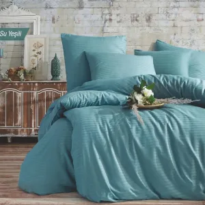 Постільна білизна Stripe Satin 200 × 220 см (євро), простирадло 180х200+30 см Su Yesili від Charlotte