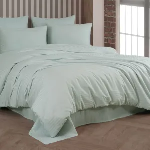 Постільна білизна Stripe Satin 200 × 220 см (євро) Su Yesili від Cotton Shine