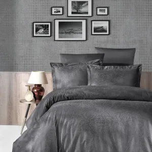 Постільна білизна Jacquard Satin DARK 200 × 220 см (євро) Tecna Anthracite від First Choice