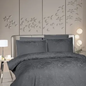 Постільна білизна Premium Satin 200 × 220 см (євро) Tracy Steel Grey від La Romano