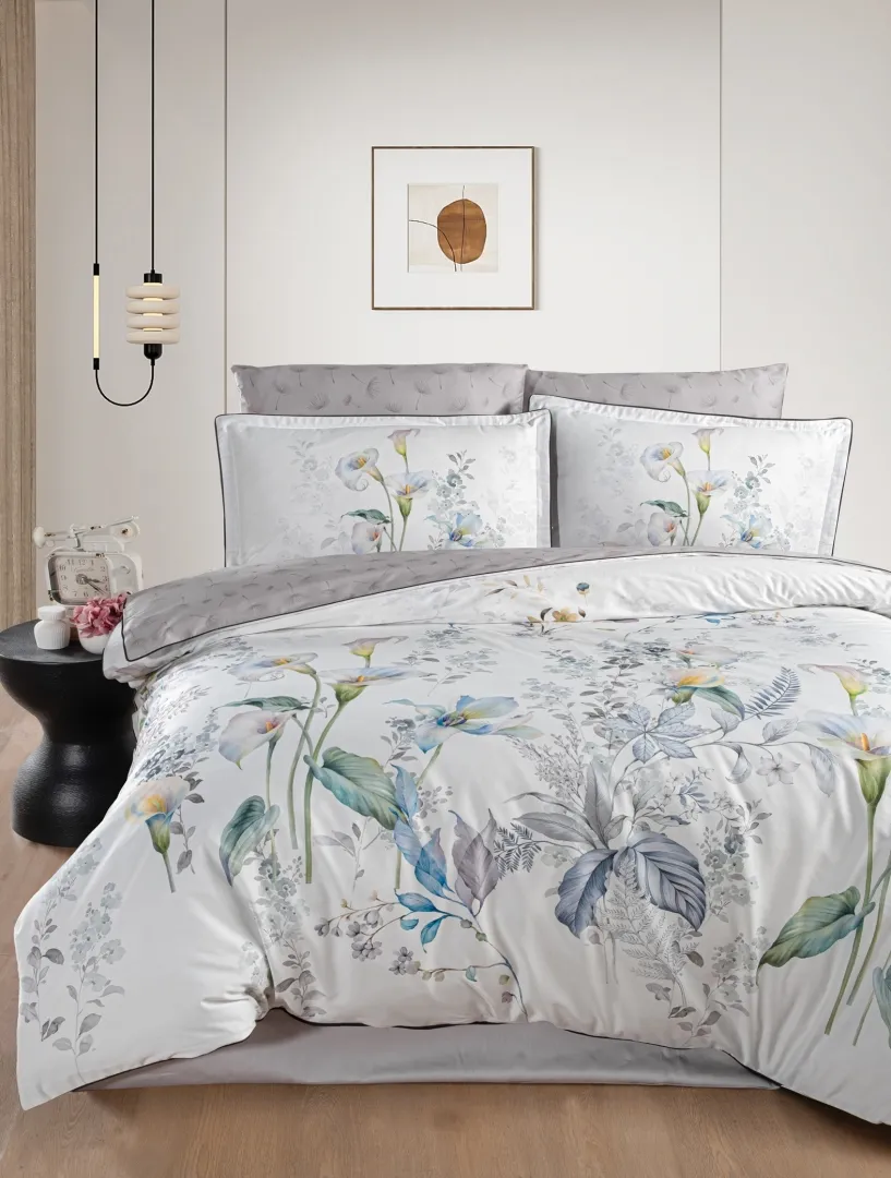 Постільна білизна Premium Satin 200 × 220 см (євро) Tunar Grey від La Romano