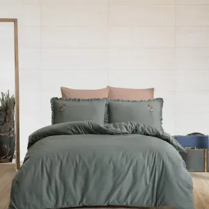 Постільна білизна з вишивкою Ranforce Prima 200 × 220 см (євро) Valentino Green від Turkiz