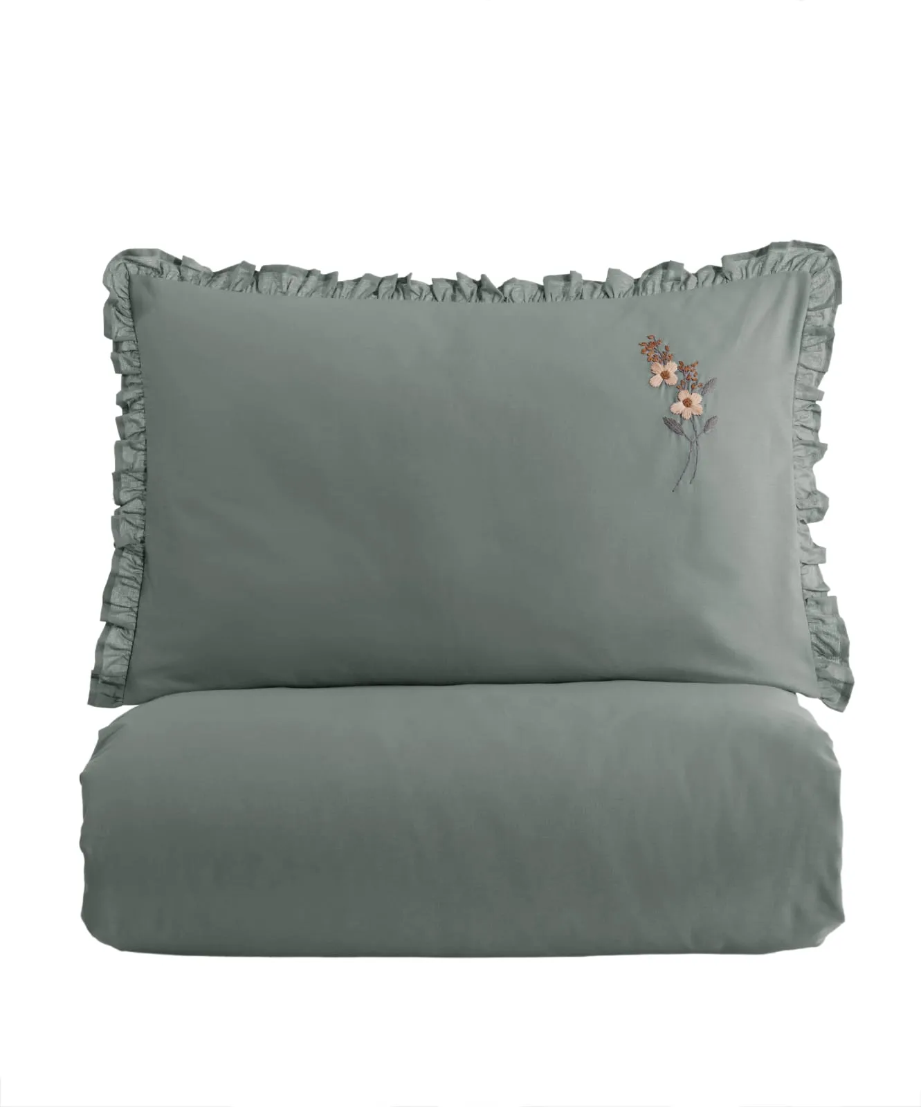 Постільна білизна з вишивкою Ranforce Prima 200 × 220 см (євро) Valentino Green від Turkiz - Зображення 2