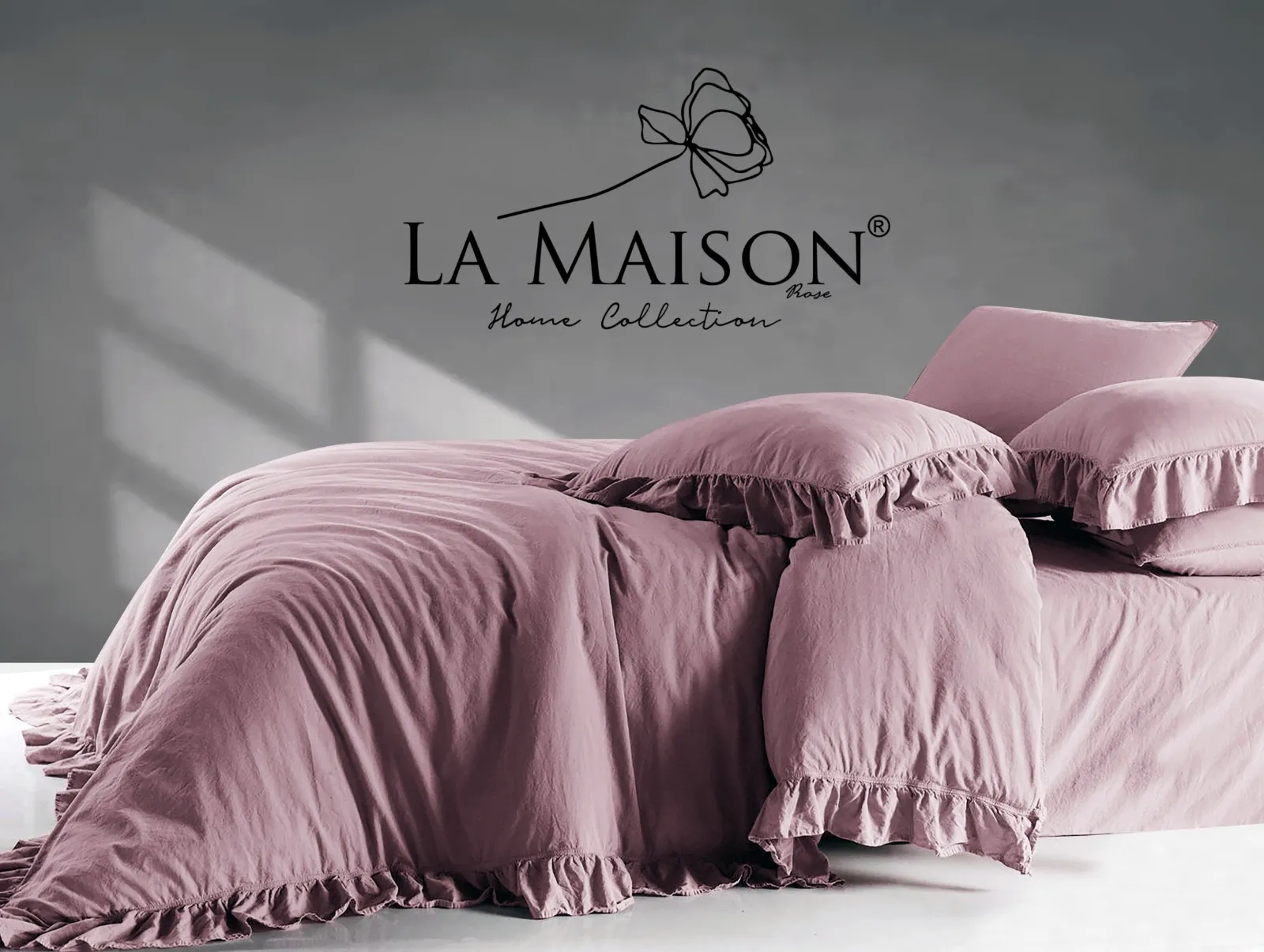 Постільна білизна Stonewashed 200 × 220 см (євро) Weens Blush від La Maison