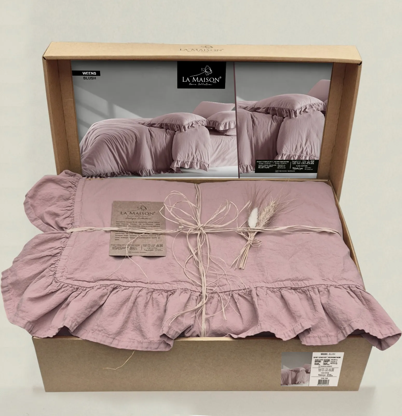 Постільна білизна Stonewashed 200 × 220 см (євро) Weens Blush від La Maison - Зображення 4