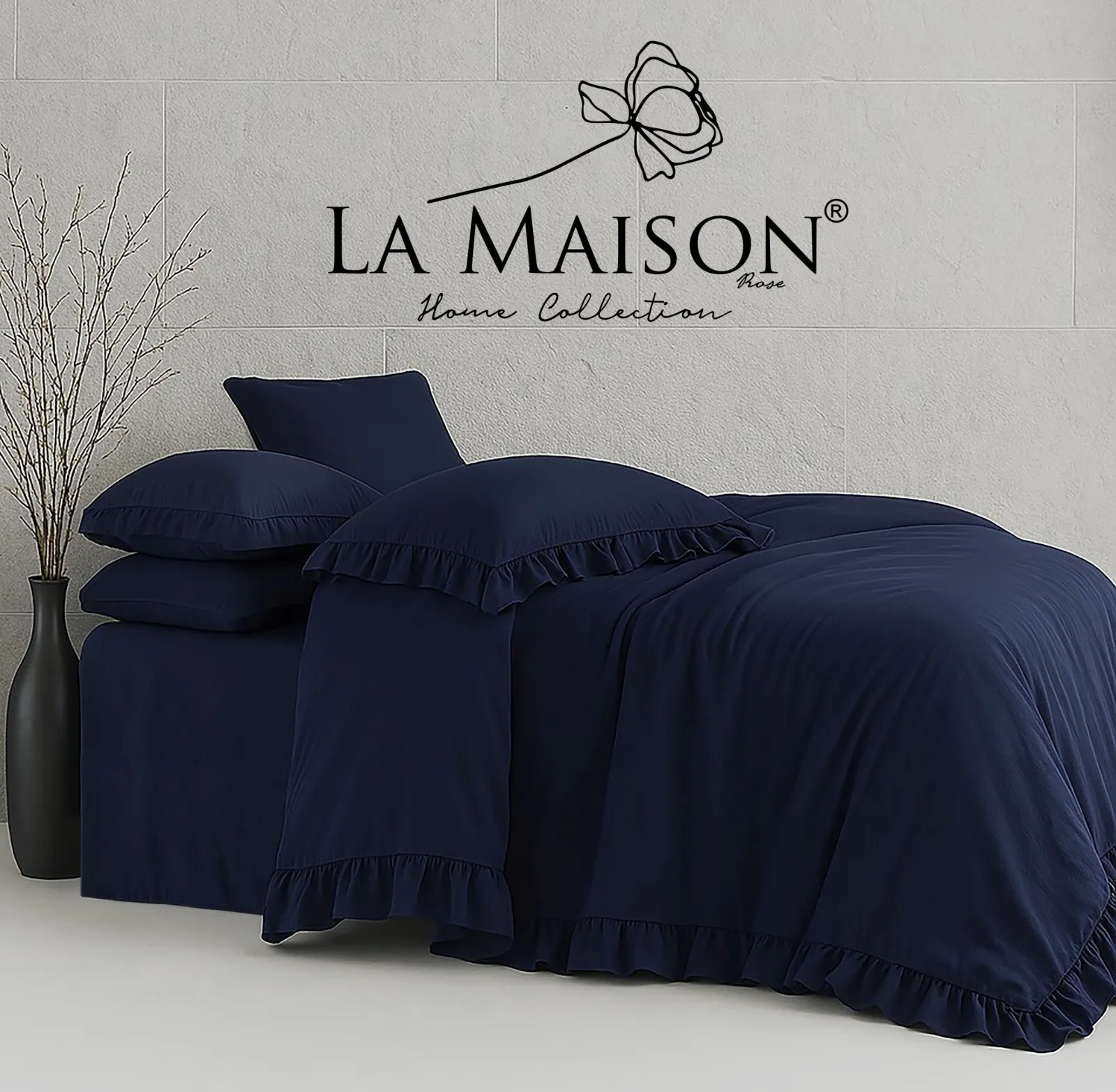 Постільна білизна Stonewashed 200 × 220 см (євро) Weens Deep Indigo від La Maison