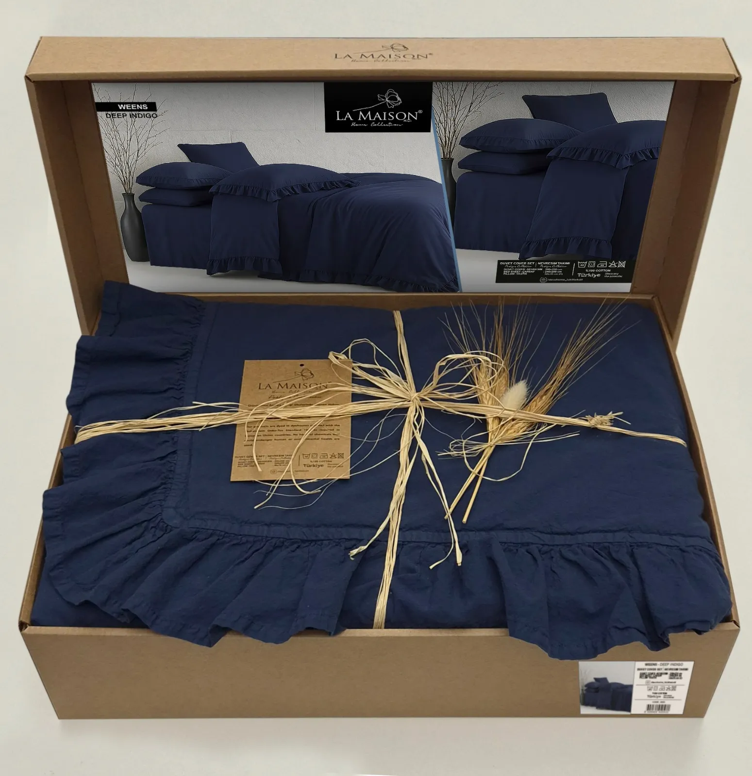 Постільна білизна Stonewashed 200 × 220 см (євро) Weens Deep Indigo від La Maison - Зображення 4