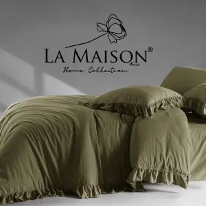 Постільна білизна Stonewashed 200 × 220 см (євро) Weens Green Muse від La Maison