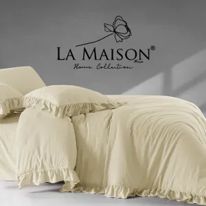 Постільна білизна Stonewashed 200 × 220 см (євро) Weens Vanilla від La Maison