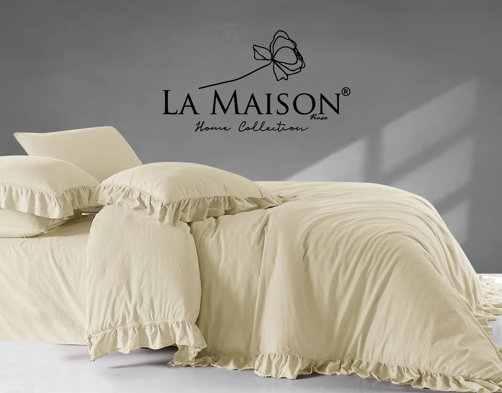 Постільна білизна Stonewashed 200 × 220 см (євро) Weens Vanilla від La Maison