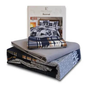 Alternative view of Комплект постільної білизни Flanel 160 × 220 см (полуторний) Winter Grey від First Choice