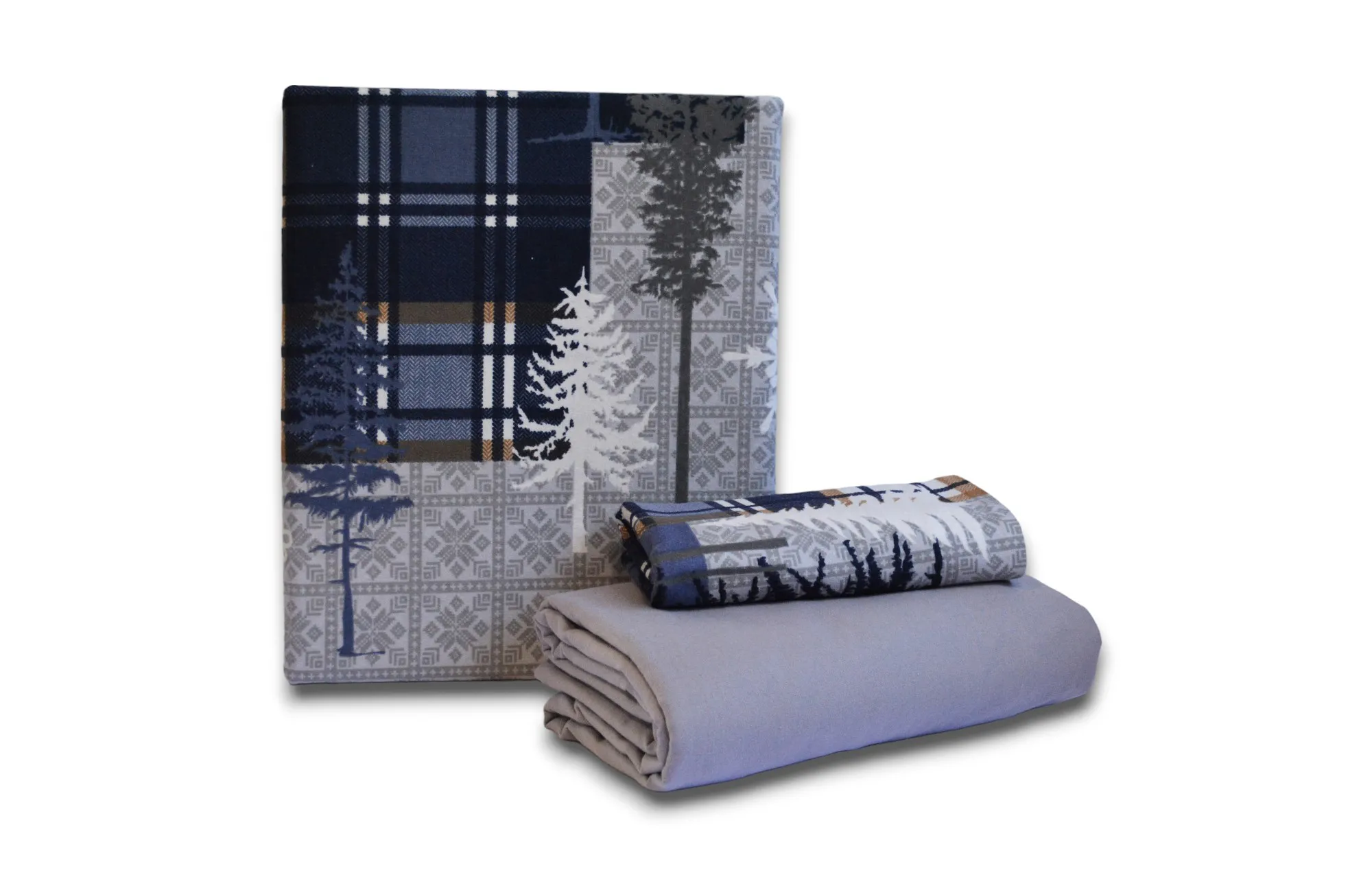 Комплект постільної білизни Flanel 200 × 220 см (євро) Winter Grey від First Choice - Зображення 2