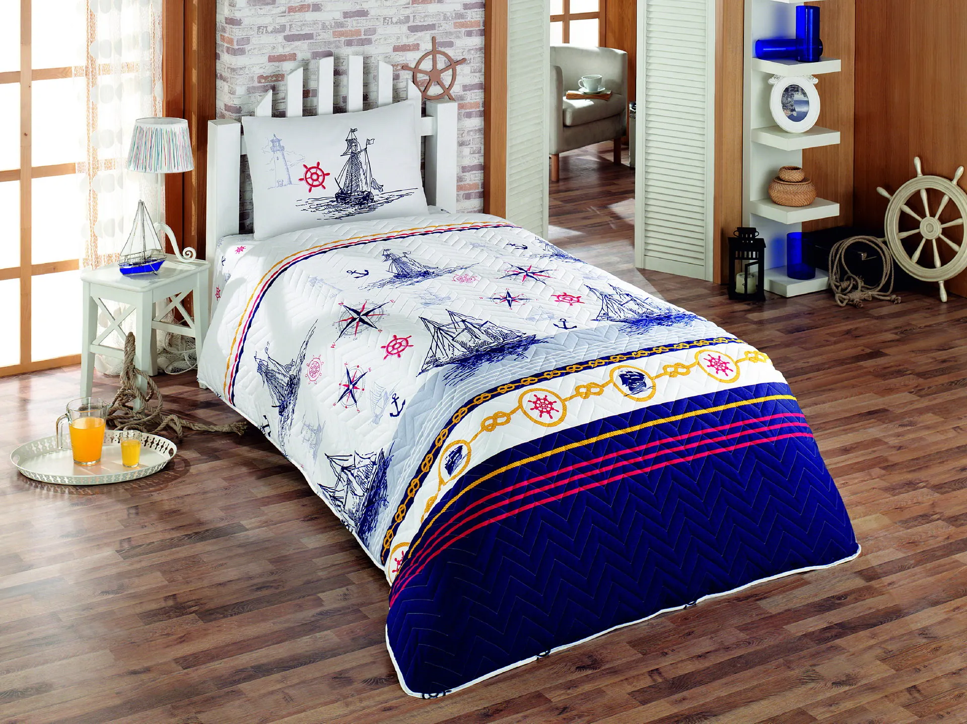 Комплект постільної білизни з покривалом Young 160 × 230 см Yelkenli від Kristal