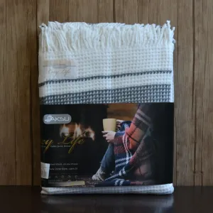 Alternative view of Плед Vera 160 × 220 см (полуторний) Сірий, Бежевий від Aksu