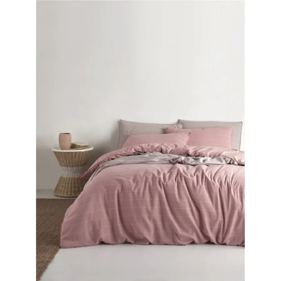 Постільна білизна Stonewashed Ranforse 200 × 220 см (євро) Aura Pudra від Limasso