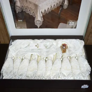Alternative view of Велюрова скатертина з ранером Azra Set 160 × 220 см +12 серветок від Selin