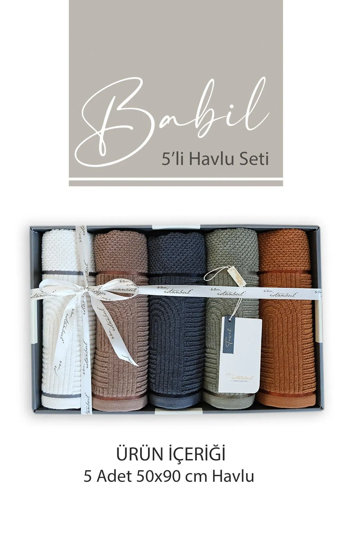 Набір лицевих рушників Babil, 5 шт. від Istanbul - Зображення 4