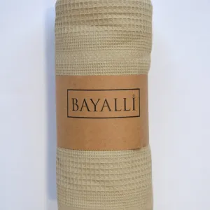 Вафельне простирадло-покривало 200 × 230 см Бежевий від Bayalli