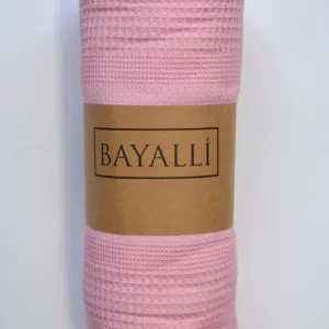 Вафельне простирадло-покривало Pembe 200 × 230 см Рожевий від Bayalli