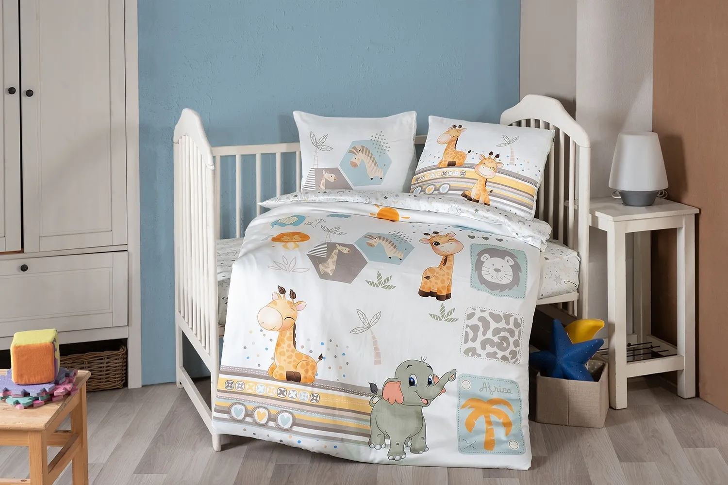 Постільна білизна для новонароджених Baby Digital Satin 100 × 150 см Safari від First Choice