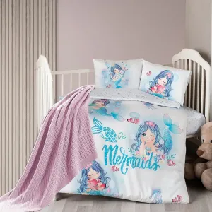 Постільна білизна для новонароджених з пледом Baby Digital Satin Nirvana 100 × 150 см Mermaid від First Choice