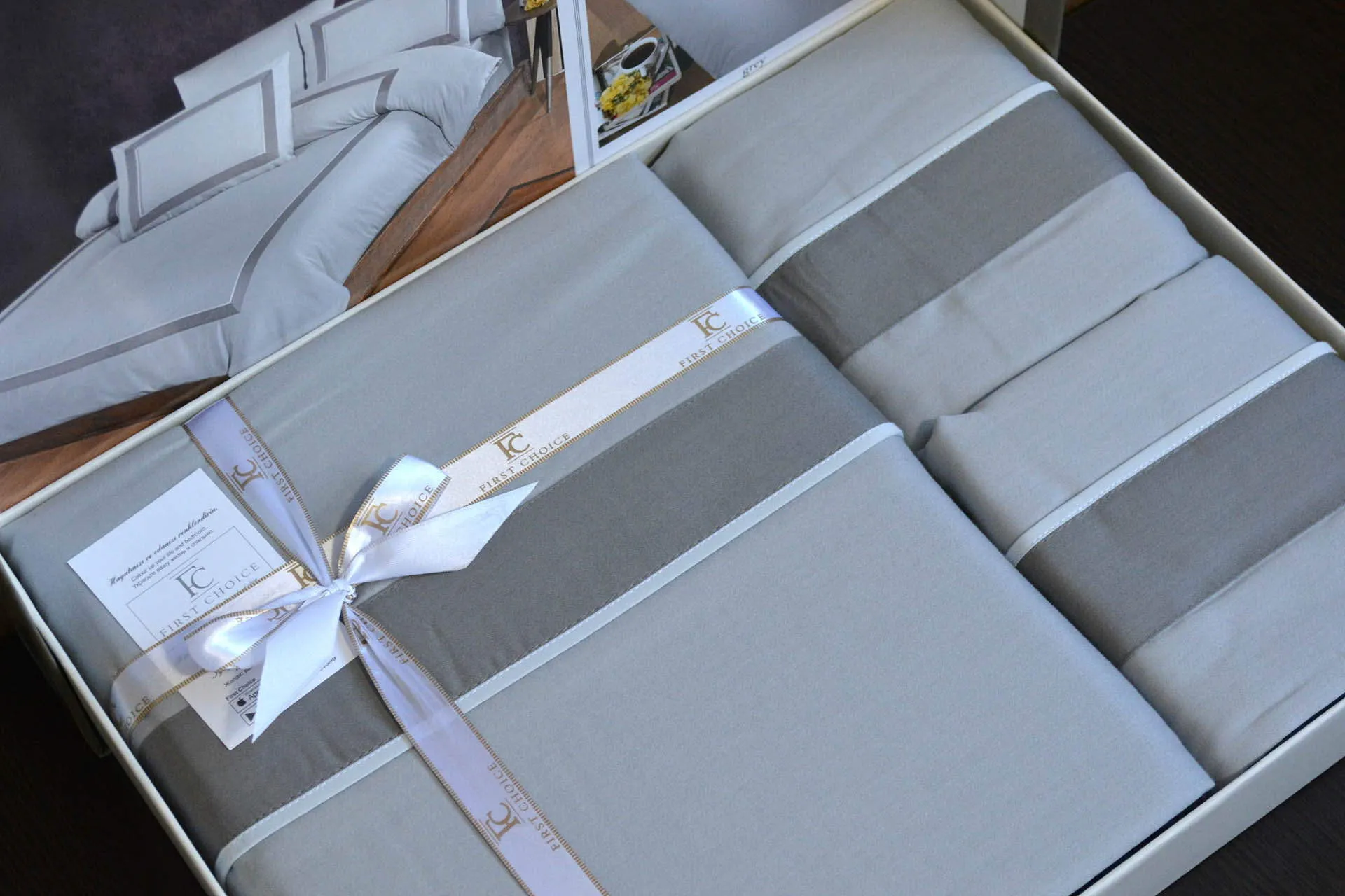Постільна білизна Deluxe Satin 200 × 220 см (євро) Belezza Grey від First Choice - Зображення 5
