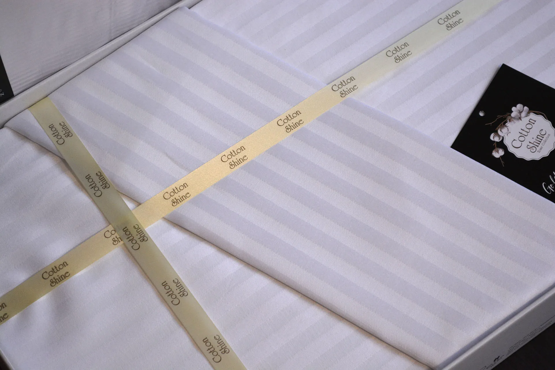 Постільна білизна Stripe Satin 200 × 220 см (євро) Beyaz від Cotton Shine - Зображення 2