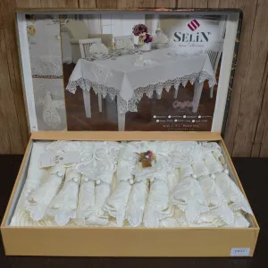 Alternative view of Лляна скатертина з ранером Cagla Set 160 × 350 см +12 серветок від Selin