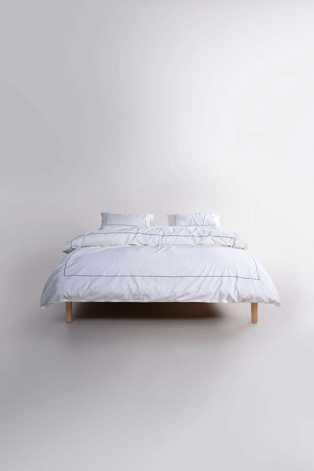 Постільна білизна Stonewashed 200 × 220 см (євро) Catenia Snow White від Limasso - Зображення 2
