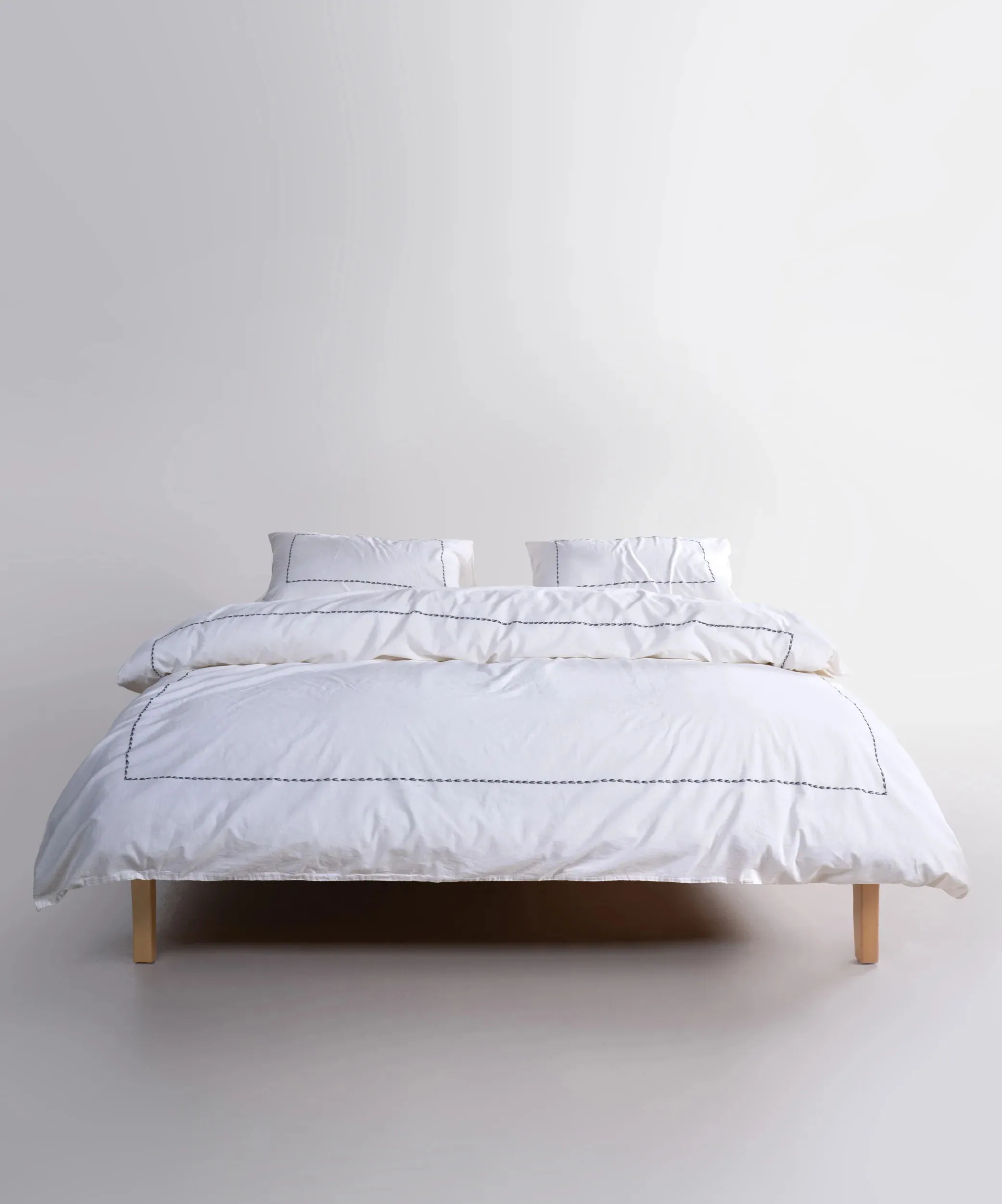 Постільна білизна Stonewashed 200 × 220 см (євро) Catenia Snow White від Limasso