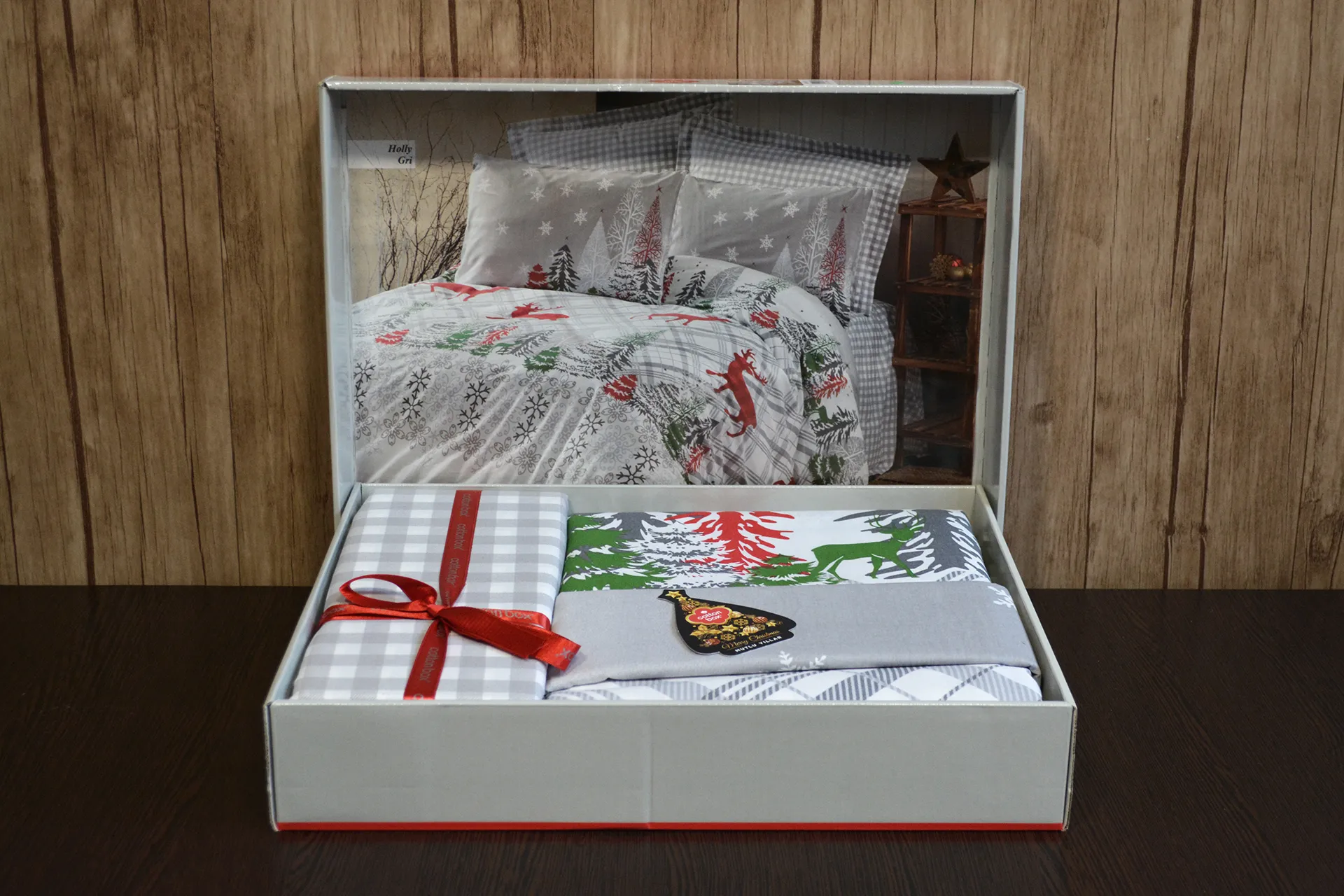 Комплект постільної білизни Ranforce 200 × 220 см (євро) Holly Gri від Cotton Box - Зображення 2