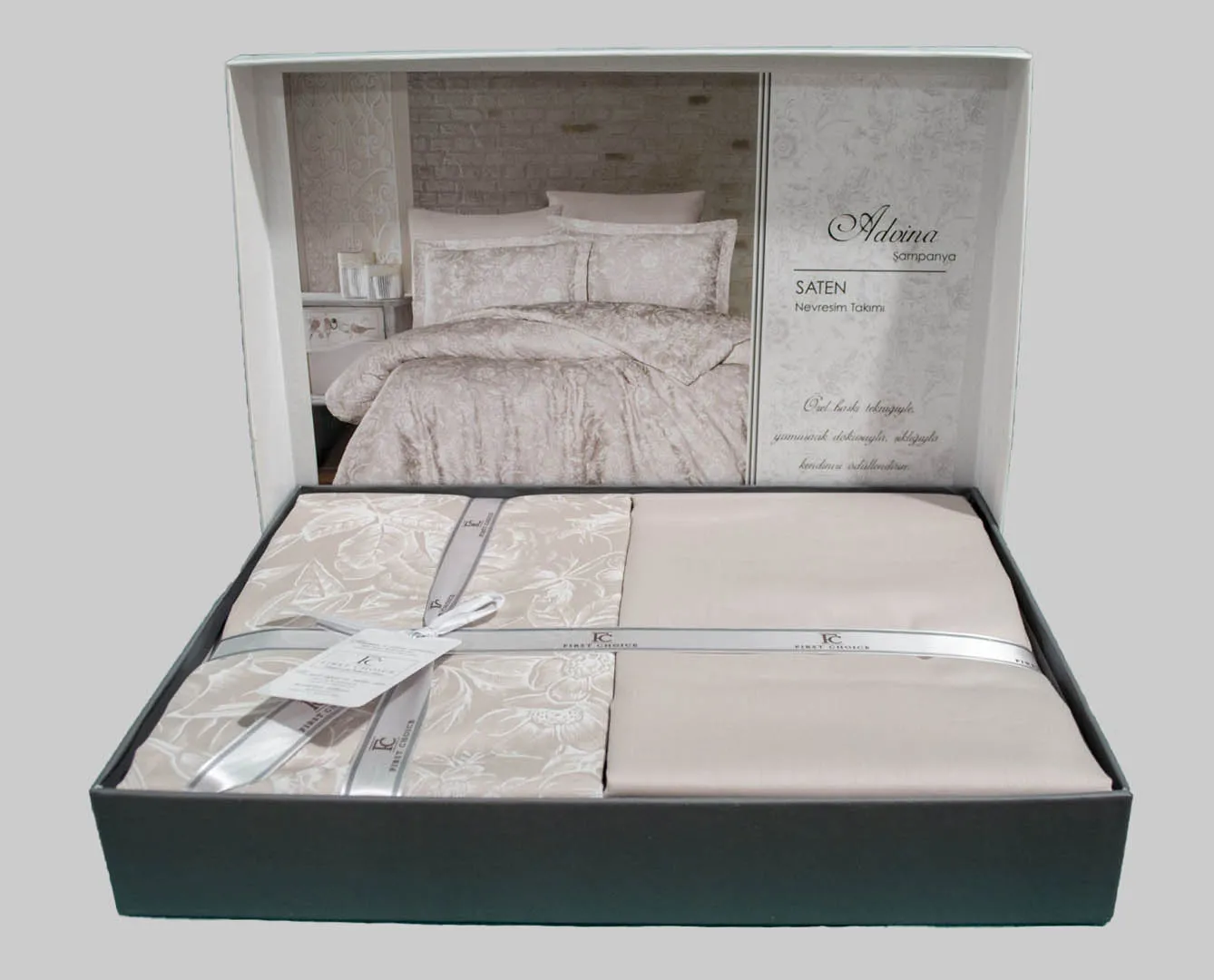Постільна білизна Cotton Satin 160 × 220 см (полуторний) Advina Champagne від First Choice - Зображення 2