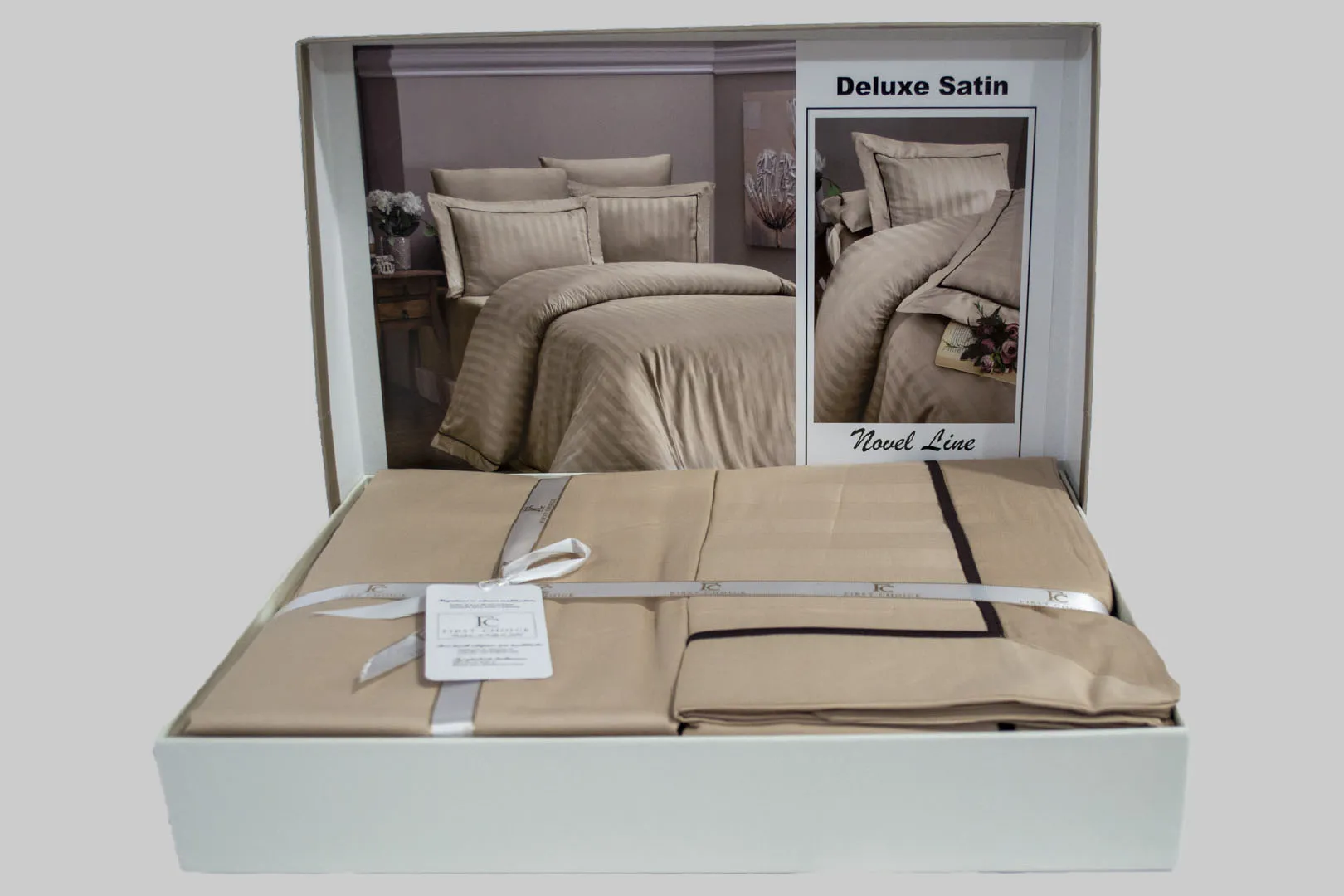 Постільна білизна Deluxe Satin сімейний 160 × 220 см (2 шт., сімейний) Novel Line Cappuccino від First Choice - Зображення 2