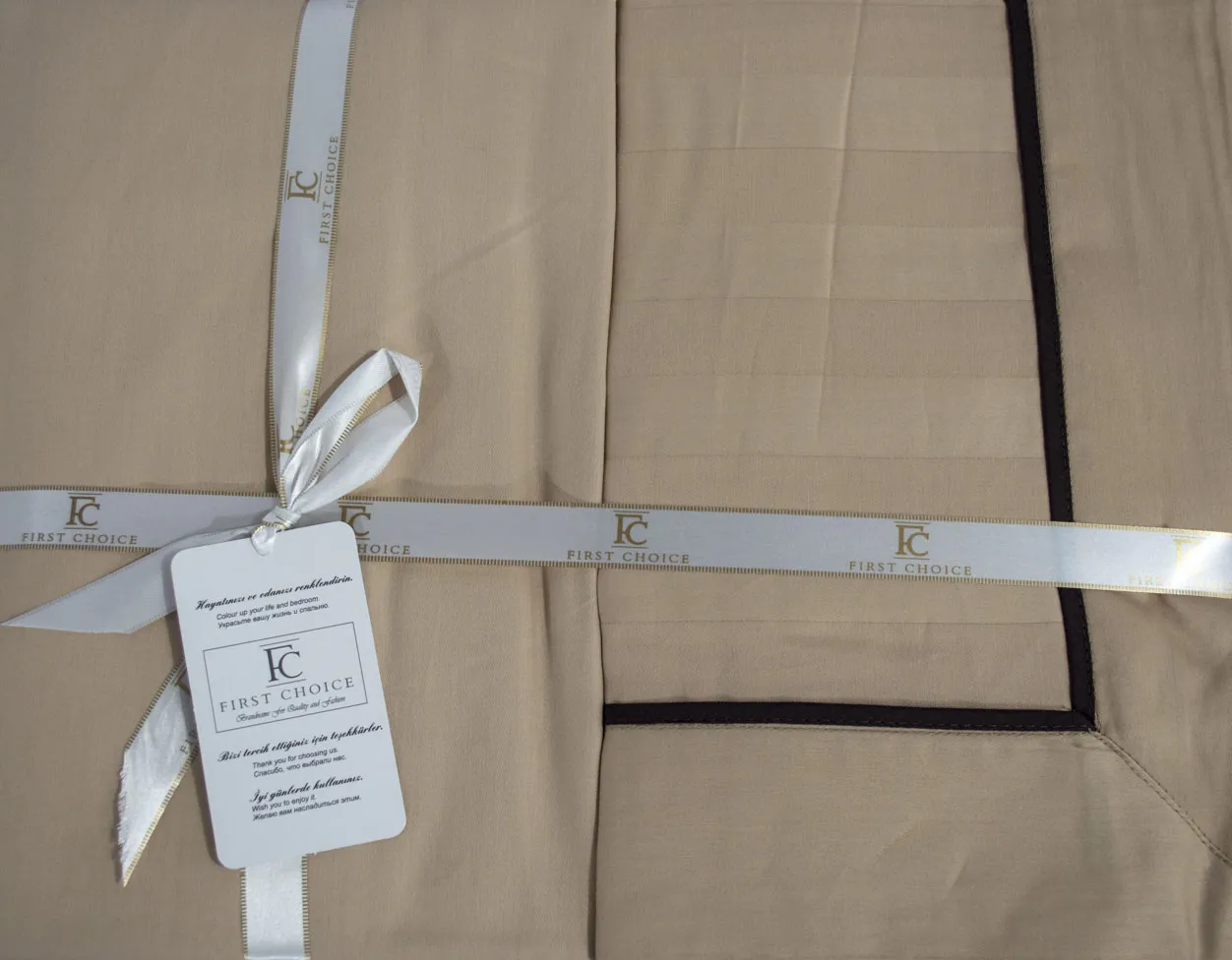 Постільна білизна Deluxe Satin сімейний 160 × 220 см (2 шт., сімейний) Novel Line Cappuccino від First Choice - Зображення 3