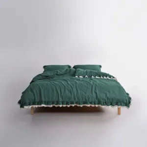Постільна білизна Stonewashed 200 × 220 см (євро) Dora Dark Green від Limasso