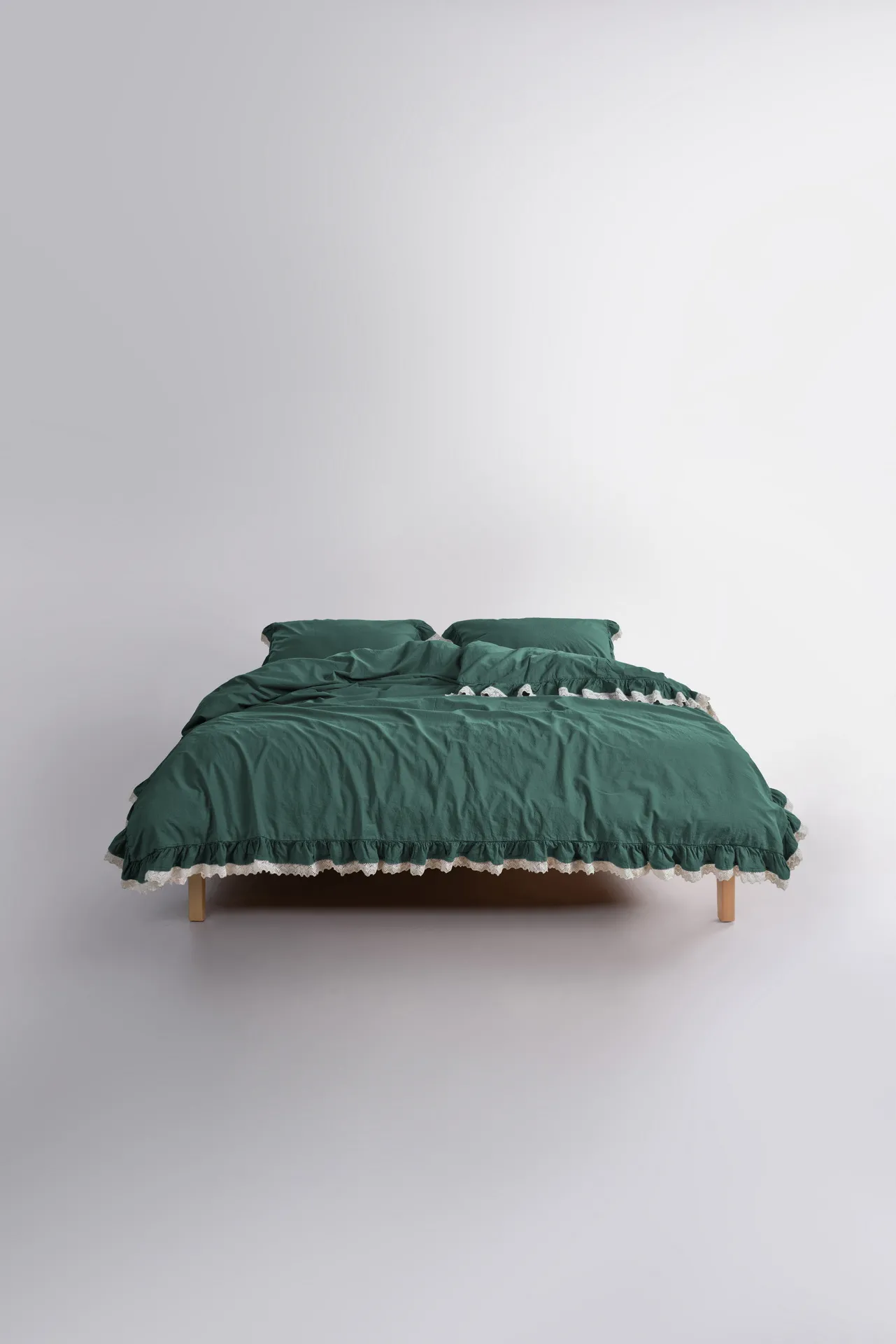 Постільна білизна Stonewashed 200 × 220 см (євро) Dora Dark Green від Limasso
