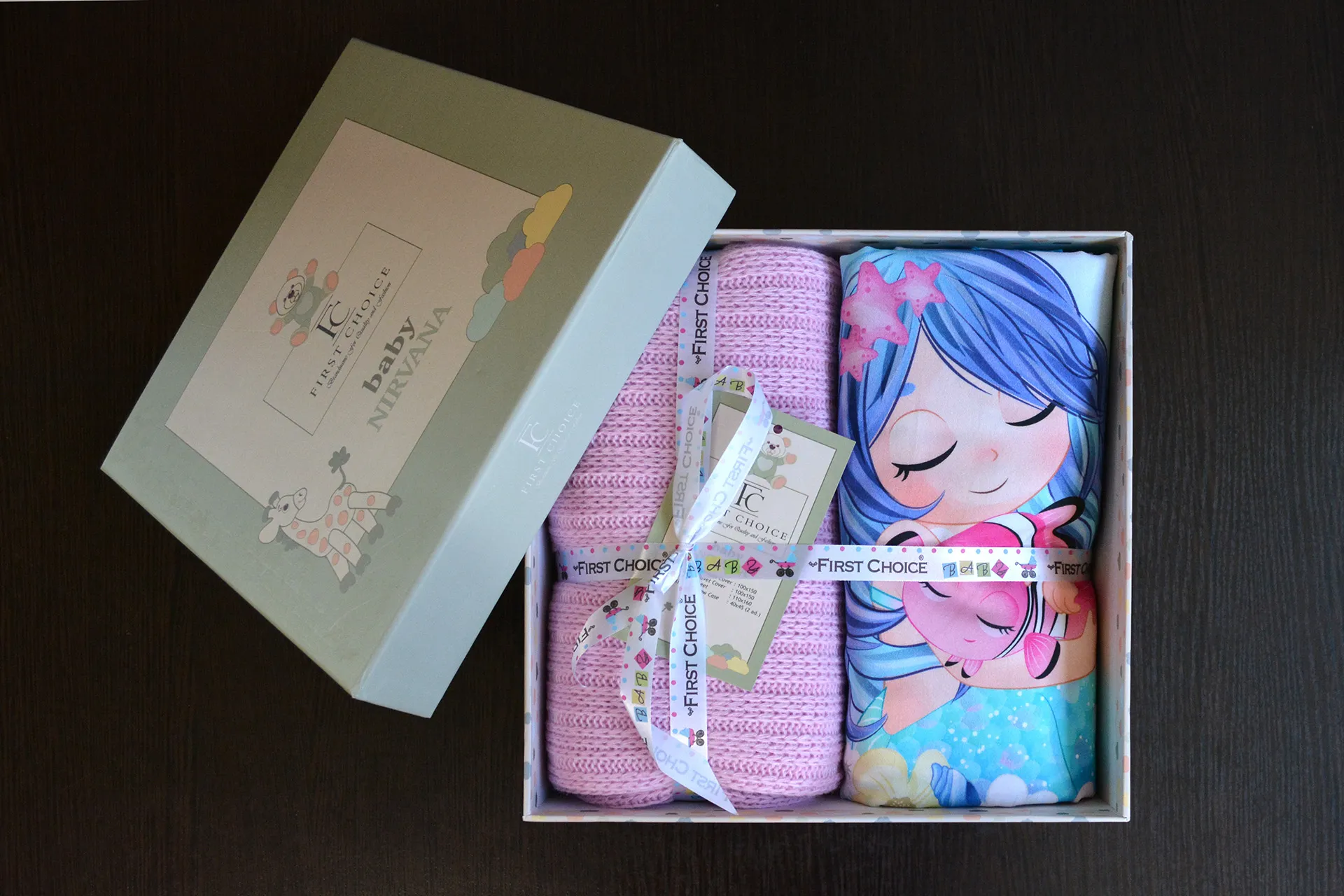 Постільна білизна для новонароджених з пледом Baby Digital Satin Nirvana 100 × 150 см Mermaid від First Choice - Зображення 2